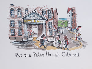 Di00073 Path through City Hall Original illustration