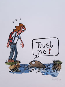Trust a stone hiker Original illustration