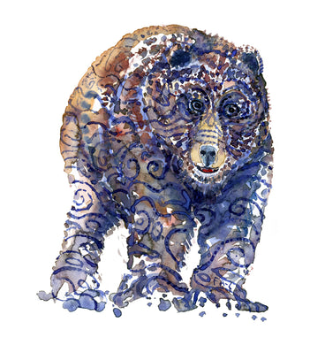 Original Tribal bear front Watercolor