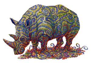 Original Tribal rhino-1 Watercolor